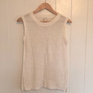 Jcrew Knitted Linen White Tank
